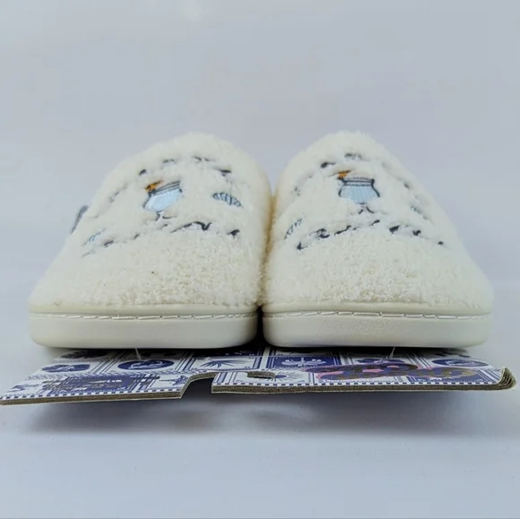 Slipper Umbrella Drink Coastal Social Club Embroider Slip On Ivory L (9/10) NWT - Picture 7 of 12